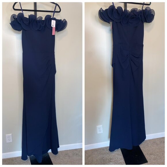 AQUA Ruffled Neck Evening Gown-Exclusive - Picture 10 of 10